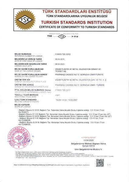 TSE - INLET VALVES - TS EN 14124